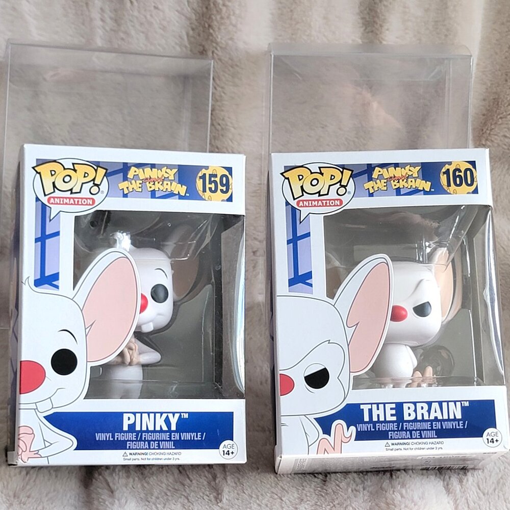 Pinky And The Brain Funko Pop#159 #160 Set of 2 w/ Pop Protectors MIB